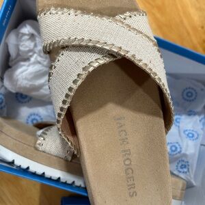 Jack Rogers Women's Tan Sandals Lexi Criss Cross